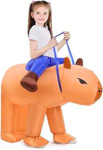 lot 20708 image: Kids Inflatable Capybara Costume, Halloween Ride-On Blow-Up Costume