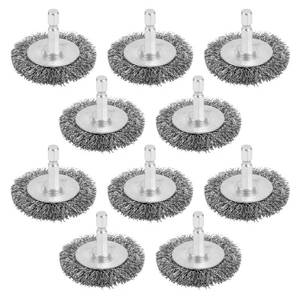 lot 20711 image: 10PCS Wire Wheel Brush for Drill, High Carbon Steel, 14 Hex Shank