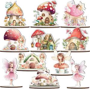 lot 20718 image: Doublefill 11 Pcs Fairy Birthday Decorations Wood Table Centerpiece