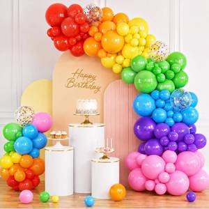 lot 20722 image: Rainbow Balloon Arch Kit 178Pcs Latex Balloons, 7 Colors, 5101218 in