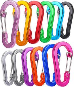 lot 20742 image: Multi-Pack Aluminum Carabiners, 2 Spring-Loaded & Locking for Keys
