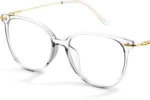 lot 20747 image: Gaoye Round Blue Light Blocking Glasses with UV400 Protection, TR90 Frames