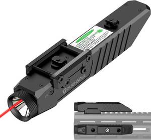 lot 20759 image: TOUGHSOUL Tactical Flashlight Red Laser Sight  1750 Lumen Rifle Flashlight