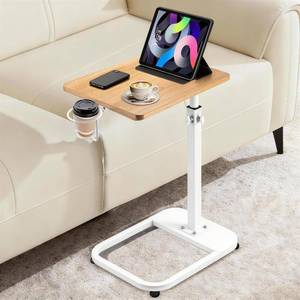 lot 20796 image: facka Adjustable C-Shaped End Table for Couch & Bed, TV Tray, Laptop Desk