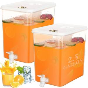lot 20797 image: 2 Pack Drink Dispensers with Spigot, 2.5-Gallon Beverage Dispenser