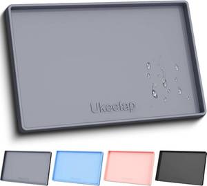 lot 20812 image: 34 x 22 in Extra Thick Silicone Mat, Waterproof with Raised Edge