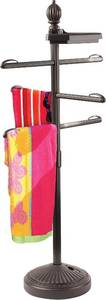 lot 20815 image: O2COOL Pool & Spa Valet Adjustable Patio Towel Holder Weighted Bronze