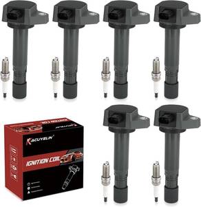 lot 20819 image: UF624 Ignition Coil Pack & Iridium Spark Plugs Set (6) for HondaAcura V6
