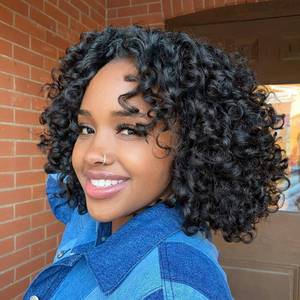 lot 20876 image: GoGo Curl Crochet Hair 7 Packs Water Wave 8 Inch Short Crochet Braids (1B)