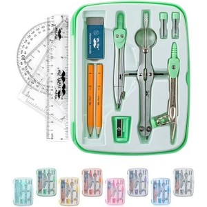 lot 20877 image: Mr. Pen Geometry Set, 13 pcs, Mint Green, Shatterproof Storage Box