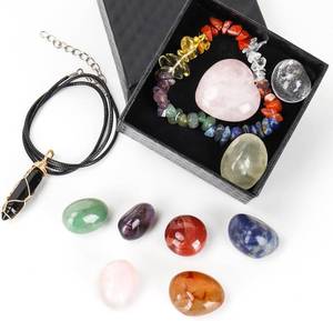 lot 20883 image: Crystals and Healing Stones Kit, 11 Pcs Chakra Stones, Crystal Jewelry