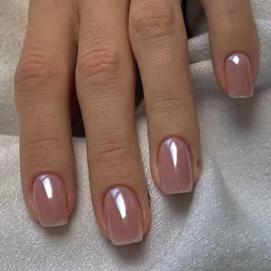 lot 20884 image: CurvLife Short Square Chrome Press-On Nails, Pink Glitter Soft Gel, 32pcs