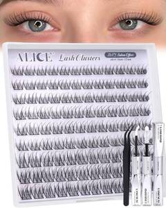 lot 20888 image: ALICE Short Lash Clusters Kit - Natural Wispy, 8-12mm, Thin Band