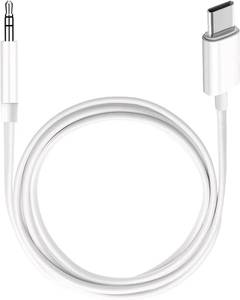 lot 20900 image: USB-C to 3.5mm Audio Cable, 3.3 ft, Aux Cord for iPhoneAndroid, White