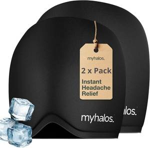 lot 20907 image: Myhalos Migraine & Headache Relief Cap, 30% More Gel, Hot & Cold Ice Wrap