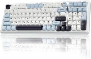 lot 20913 image: AULA F99 Wireless Mechanical Keyboard, Hot Swappable, RGB Backlit BlueWhite