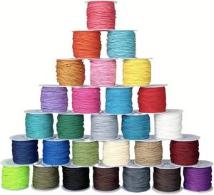 lot 20954 image: 685m 30 Colors 1mm Waxed Polyester Cord for Bracelets, 10m Each Color