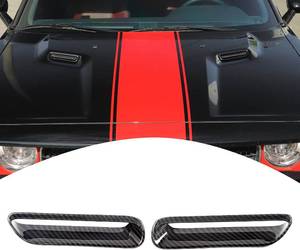 lot 20960 image: Challenger Hood Scoop Vent Cover Bezel Carbon Fiber 2009-2014 Black 2pcs