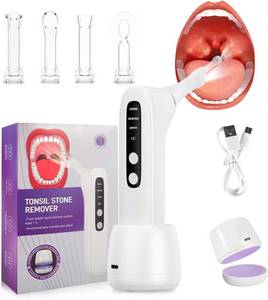 lot 20965 image: Tonsil Stone Remover with 3-Speed Vacuum & LED Light, 4 Nozzles