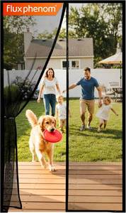 lot 20977 image: Flux Phenom Magnetic Screen Door, 38x82, 52 Magnets, Hands-Free Sliding