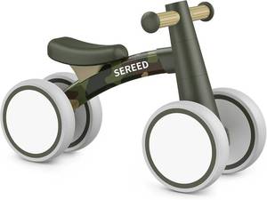 lot 20979 image: SEREED Baby Balance Bike for 1 Year Olds, 12-24 Months, 4-Wheel Ride-On