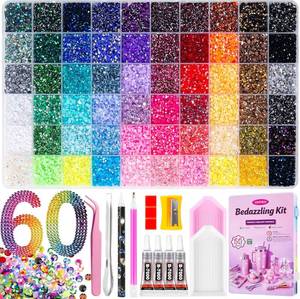 lot 20980 image: Bedazzling Kit 48000Pcs 60 Colors Resin Jelly Rhinestones 3mm Flatback Gems