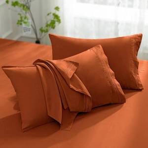 lot 20995 image: Aormenzy Microfiber Pillow Cases, Burnt Orange, Set of 2, 20x26, 1800TC