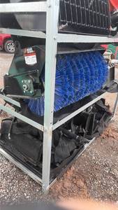 lot 230 image: Mini Sweeper Attachment with Blue Brush Bristles and Hydraulic Motor