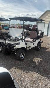 lot 278 image: 4-Passenger Golf Cart White with Black Canopy and Brown Seats sd launch sdlgc80 unassembled Black