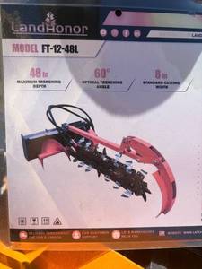lot 710 image: LandHonor FT-12-48L Field Trencher 48in Depth 8in Cutting Width 900lbs