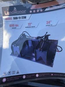 lot 729 image: LandHonor Heavy-Duty Grapple Bucket SGB-11-72W 72 Working Width 690 lbs