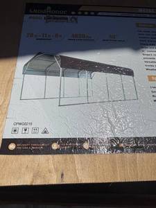 lot 793 image: LandHonor Metal Carport 20 ft x 11 ft x 9 ft 4630 lbs Snow Load CPWG0219