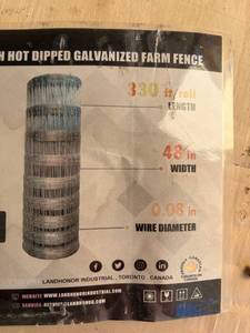 lot 809 image: LandHonor 48 inch Hot Dipped Galvanized Farm Fence 330 ft Roll LHR-GFF48