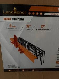 lot 827 image: LandHonor 72 Inch Pine Straw Rake 3 Point LHR-PSR72
