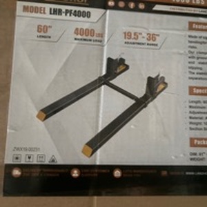 lot 831 image: LandHonor Clamp On Pallet Forks 4000 LB 60in LHR-PF4000