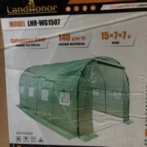 lot 847 image: Lanhonor 15x11 ft Greenhouse Galvanized Steel Frame Plant Grow House