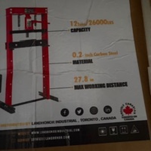 lot 854 image: 12 Ton Hydraulic Shop Press Floor Standing 1-608-634-6012