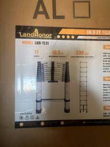 lot 894 image: LandHonor 10.5 FT Telescoping Ladder 11 Steps 330 LBS LHR-TL11