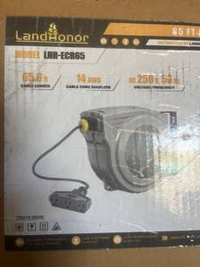 lot 906 image: LandHonor 65 ft Extension Cord Reel LHR-ECR65 14 AWG 250V