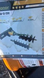 lot 310 image: Landhonor SAD23C Hydraulic Post Hole Digger Auger Driver 12 18 Bits 48 Length