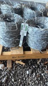 lot 313 image: Range Master Barbed Wire 12.5 Gauge 2 Point 5 inch Spacing 80 Rod 2 spools per lot