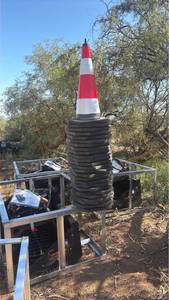 lot 331 image: Traffic Control Cone Tower Stacked Red White Black with Base 25pcs