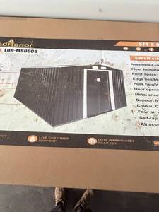 lot 696 image: 6 ft x 8 ft Galvanized Apex Roof Metal Shed LHR-MS0608
