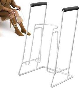 lot 2103 image: Compression Sock Aid Device - Metal Design with Foam Grips for Socks