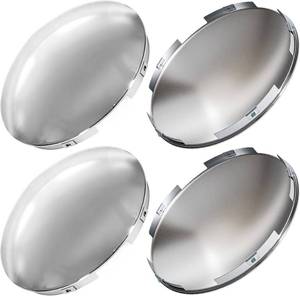 lot 2108 image: 4-Pack Chrome Truck Hub Caps, 8in Baby Moon, Rear Axle Covers - Peterbilt