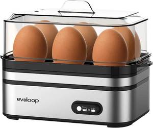 lot 2114 image: Evoloop Rapid Egg Cooker, 6-Egg Capacity, Auto Shut-Off, BPA Free