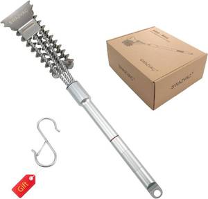 lot 2118 image: Small Bristle-Free Grill Brush for Outdoor BBQ with Handle, Steel Scraper