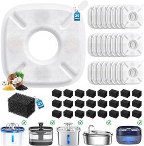 lot 2126 image: 50 Pcs Cat Water Fountain Filters for Veken 95oz67oz135oz Pet Fountain
