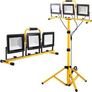 lot 2130 image: 22000 Lumen 3-Head LED Work Light with Adjustable Tripod Stand, IP66