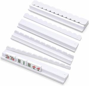lot 2135 image: Wood Mahjong Racks with Scalloped Magnetic Pushers Set of 4 Ayous Wood 17